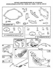 Page C Diagram and Parts List for 4264A99 1999 Husqvarna Lawn Mower