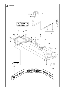 Handle Diagram and Parts List for K3600MKII 2009-01 Husqvarna Circular Saw