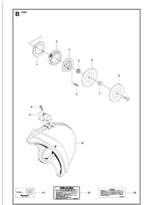 Wheels And Tires Diagram and Parts List for K960 2008-12 Husqvarna Lawn Tractor Accessories