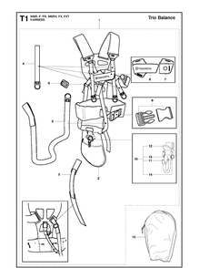 Harness Diagram and Parts List for 343F  Husqvarna Brush Cutter