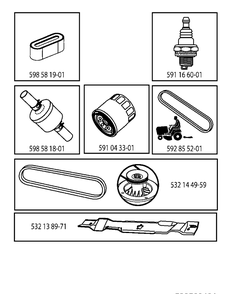 Frequently Used Parts Diagram and Parts List for TS142T (96041044900)(2020-03) Husqvarna Lawn Tractor