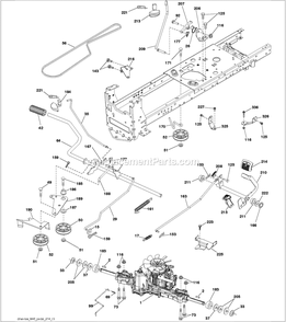 Drive Diagram and Parts List for TS142K  Husqvarna Lawn Tractor