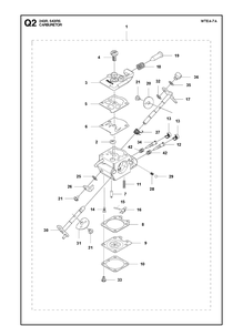 Carburetor Diagram and Parts List for 243R 20121000001-Current Husqvarna Brush Cutter