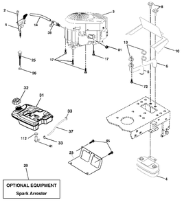 Engine Diagram and Parts List for YTH2148 (954571960-A)(2003-11) Husqvarna Lawn Tractor