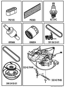 Frequently Used Parts Diagram and Parts List for TC238TX (96051019200)(2019-06) Husqvarna Lawn Tractor