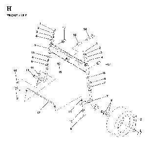 Front Axle Diagram and Parts List for LT130 (HE1336D, 954820081)(1997-03) Husqvarna Lawn Tractor