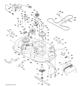 Mower Deck / Cutting Deck Diagram and Parts List for YTH2042 (96043012200)(2010-10) Husqvarna Lawn Tractor