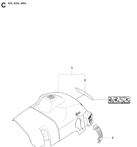 Cylinder Cover Diagram and Parts List for 435 20081800001-20090400000 Husqvarna Chainsaw