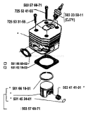 Page H Diagram and Parts List for 42 1988-10 Husqvarna Chainsaw