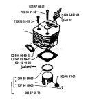 Page H Diagram and Parts List for 42 1992-03 Husqvarna Chainsaw