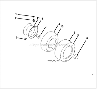 Wheels And Tires Diagram and Parts List for TS148XK  Husqvarna Lawn Tractor