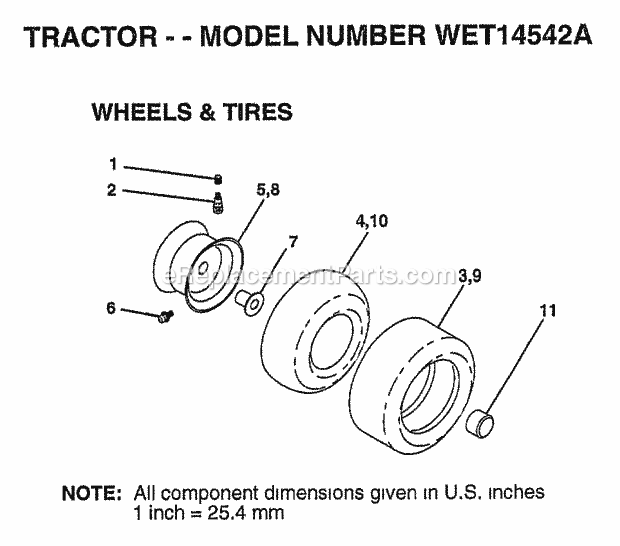 Steering Assembly Diagram and Parts List for WET14542A 1999 Husqvarna Lawn Tractor