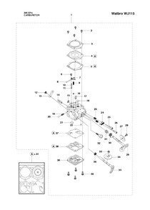 Carburetor 2 Diagram and Parts List for 395XP-XPG (EPA)(20163900001 - 20193499999) Husqvarna Chainsaw