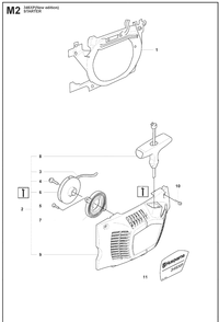 Starter Diagram and Parts List for 346XP 20090400001-Current Husqvarna Chainsaw
