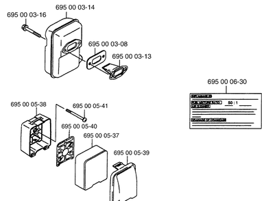 Part Location Diagram of 695000541 Husqvarna SCREW, 6X65