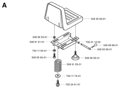 Seat Diagram and Parts List for R11BIO 2003-01 Husqvarna Lawn Tractor