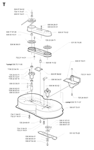 90cm Cutting Deck Diagram and Parts List for R13BIO 2001-01 Husqvarna Lawn Tractor