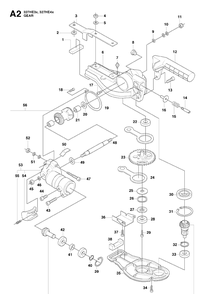 Bevel Gear Diagram and Parts List for 327HE4 X-SERIES Husqvarna Hedge Trimmer