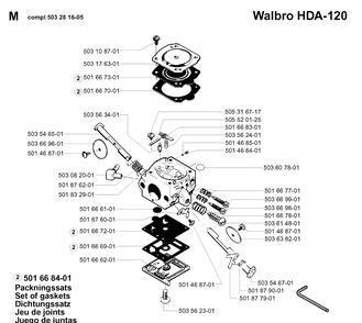 Electrical 2 Diagram and Parts List for 262XP 19960100001-19981400000 Husqvarna Chainsaw