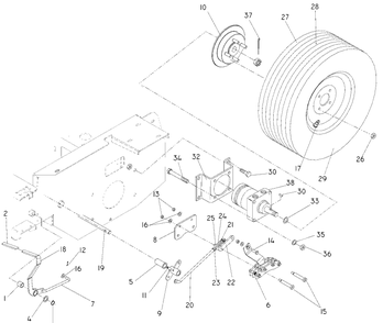 Parking Brake Diagram and Parts List for LZ6130 (968999675)(2007-12) Husqvarna Lawn Mower