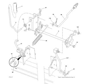 Mower Lift / Deck Lift Diagram and Parts List for TS246 (96041041500)(2017-09) Husqvarna Lawn Tractor