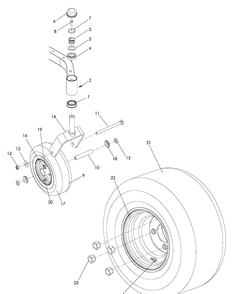 Wheels And Tires Diagram and Parts List for EZ4824K (966038201)(2009-01) Husqvarna Lawn Mower
