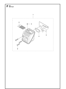 Muffler Diagram and Parts List for 460  Husqvarna Chainsaw