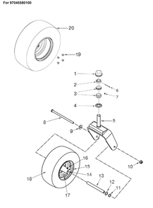 Wheels And Tires 4 Diagram and Parts List for MZ54 (97045580100)(2019-12) Husqvarna Lawn Mower