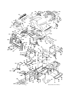 Chassis And Enclosures Diagram and Parts List for CTH150 (96061018102)(2007-09) Husqvarna Lawn Tractor
