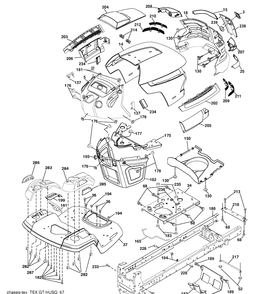 Chassis Diagram and Parts List for YTH2348 (917289571)(2010-04) Husqvarna Lawn Mower