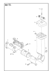 Tower Diagram and Parts List for 335RX  Husqvarna Brush Cutter