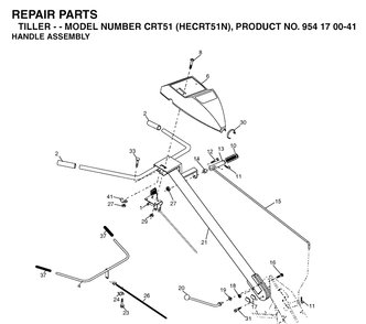 Handle Diagram and Parts List for CRT51 (HECRT51N)(2004-01) Husqvarna Cultivator