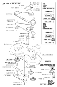 103cm Cutting Deck 2 Diagram and Parts List for R15-V2AWD (965080101)(2006-05) Husqvarna Lawn Tractor