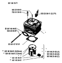 Page K Diagram and Parts List for 444 1983-01 Husqvarna Chainsaw