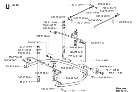 Protection Frame Diagram and Parts List for PR18 2003-02 Husqvarna Lawn Mower