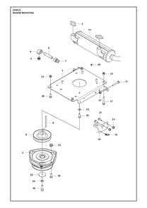 Engine Mounting, Guards And Muffler Diagram and Parts List for Z560LS  Husqvarna Lawn Tractor