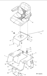 Seat Diagram and Parts List for EZ4824K (966038201)(2009-01) Husqvarna Lawn Mower