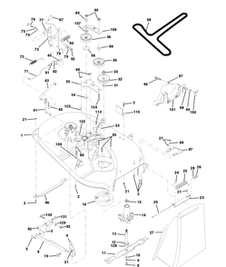 Mower Deck Diagram and Parts List for LTH120 (954140003B)(1997-12) Husqvarna Lawn Mower