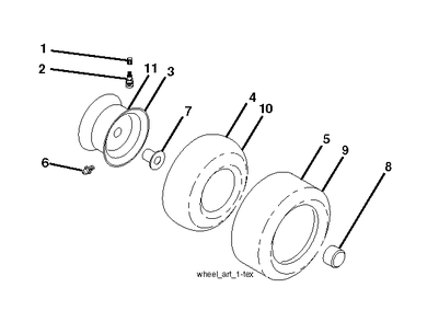 Wheels Tires Diagram and Parts List for YTH2348 (917289570)(2012-02) Husqvarna Lawn Tractor