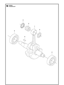 Crankshaft Diagram and Parts List for 553RBX 20123200001-20180500000 Husqvarna Brush Cutter