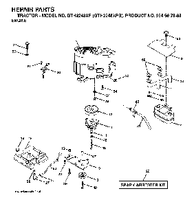 Engine Diagram and Parts List for GTH2248XP (GTH2248 XPB, 954567888)(2003-05) Husqvarna Lawn Tractor