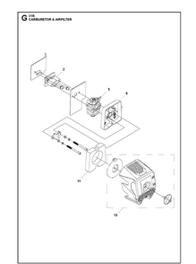 Carburetor And Air Filter Diagram and Parts List for 131R (967843102)(2020-10) Husqvarna Edger