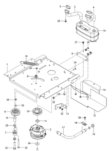 Engine Mounting, Guards And Muffler Diagram and Parts List for Z254F (96784490101)(2018-10) Husqvarna Lawn Mower