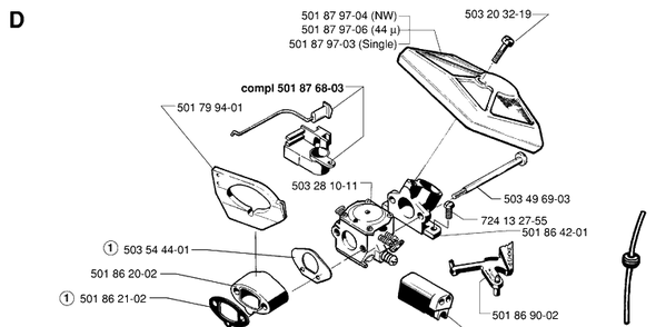 Clutch And Oil Pump 2 Diagram and Parts List for 254 19960100001-19980900000 Husqvarna Chainsaw
