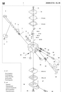 Carburetor Diagram and Parts List for 325HD60 (X-SERIES)(20081400001-20090400000) Husqvarna Hedge Trimmer