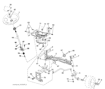 Steering Diagram and Parts List for YTH22V46 (96045004101)(2013-10) Husqvarna Lawn Tractor
