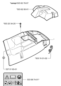 Top Cover Diagram and Parts List for 365EPA 2002-01 Husqvarna Chainsaw