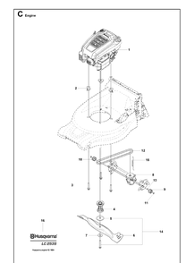 Engine Diagram and Parts List for LC253S  Husqvarna Lawn Mower