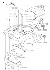 Cover Diagram and Parts List for 220AC 2008-05 Husqvarna Lawn Mower