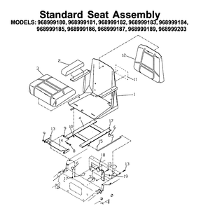 Seat Diagram and Parts List for ZTH6125 (968999186)(2006-04) Husqvarna Lawn Mower